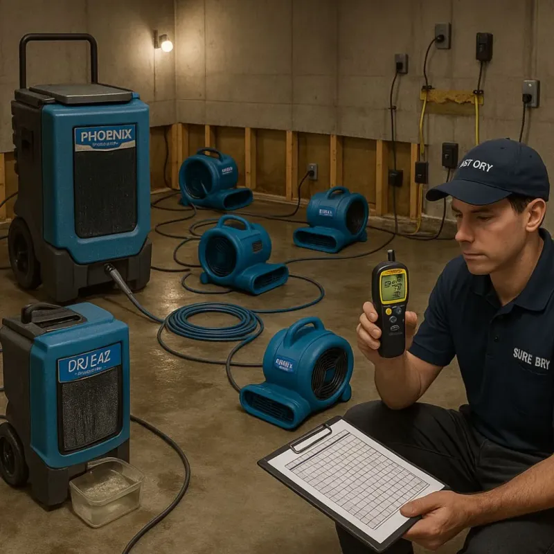 Structural Drying and Dehumidification process in Mississippi County, MO